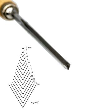 Kirschen Düz V Ağız Oyma Iskarpelası Cut41 - 6mm