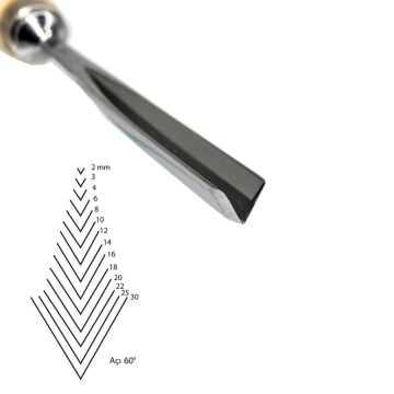 Kirschen Düz V Ağız Oyma Iskarpelası Cut41 - 8mm