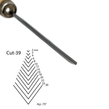 KIRSCHEN Two Cherries Düz V Ağız Iskarpelası 2 mm (Cut 39 - 3139002)