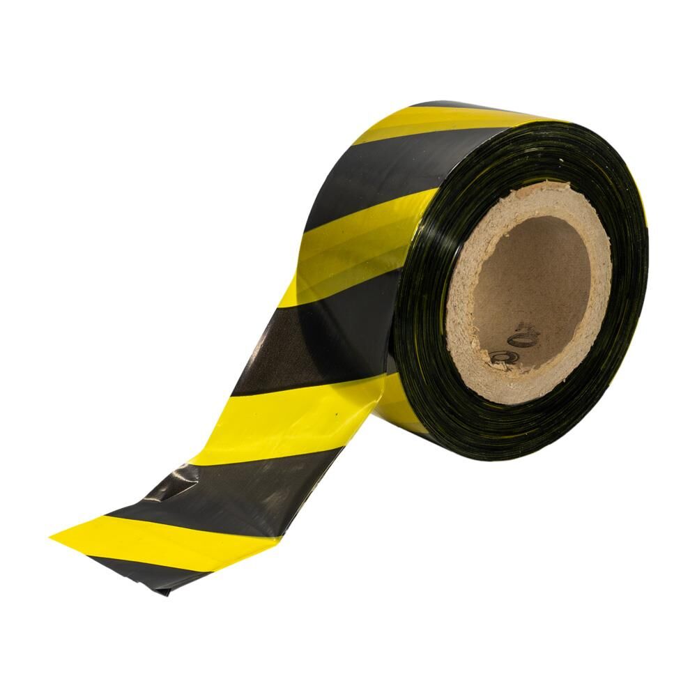 Emniyet Şeridi Sarı Siyah İkaz Bandı Büyük Boy 7.5cm 500Mt
