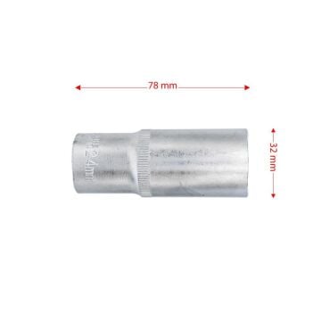 6458 Altı Köşe 1/2'' Uzun Derin Lokma Anahtar 24 mm