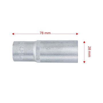 6457 Altı Köşe 1/2'' Uzun Derin Lokma Anahtar 21 mm