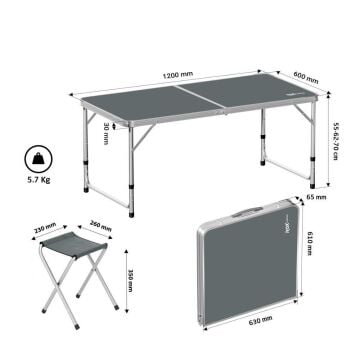 Rox Camping Katlanır Masa Tabure Seti