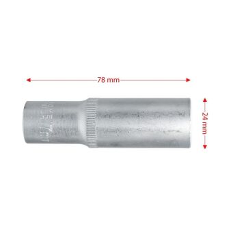 6455 Altı Köşe 1/2'' Uzun Derin Lokma Anahtar 17 mm