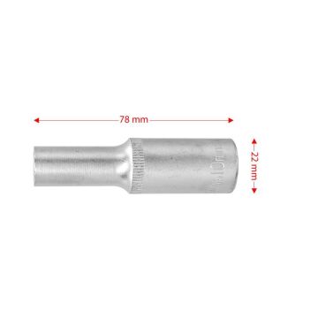 6453 Altı Köşe 1/2'' Uzun Derin Lokma Anahtar 10 mm