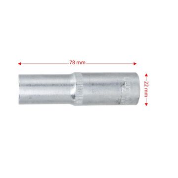 6454 Altı Köşe 1/2'' Uzun Derin Lokma Anahtar 13 mm