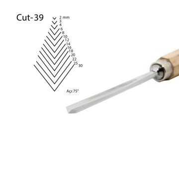 Kirschen Düz V Ağız Oyma Iskarpelası Kısa Cut39 - 4mm
