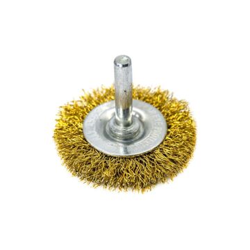 6246 Pimli Saçaklı Dairesel Tel Fırça Sarı Telli 50 mm