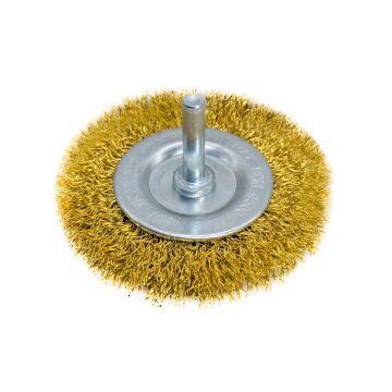 6242 Pimli Saçaklı Dairesel Tel Fırça Sarı Telli 75 mm