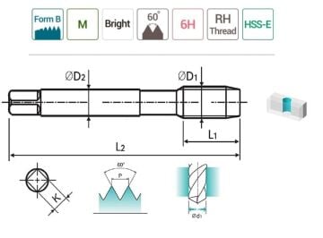 YG-1 Combo Düz Kanal Makina Klavuzu HSS-E Taşlanmış (Ölçü Seçiniz)
