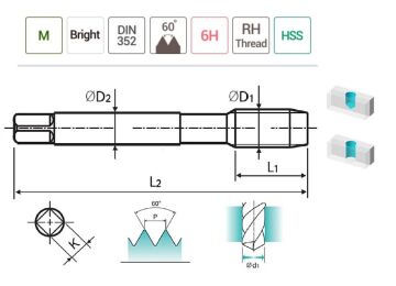YG-1 El Klavuzu 3'lü Set HSS-DIN352 (Ölçü Seçiniz)