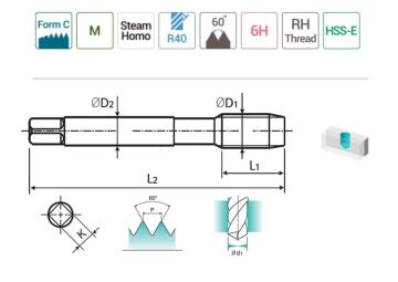 YG-1 Combo Helis Makina Klavuzu HSS-E Buhar Menevişli (Ölçü Seçiniz)