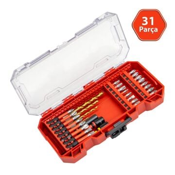6516 Matkap Uçlu Adaptörlü Bits Uç Vidalama Seti 31 Parça