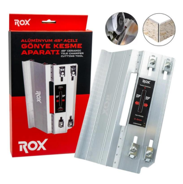 Rox 0288 Seramik İçin Alüminyum 45° Açılı Gönye Kesme Aparatı