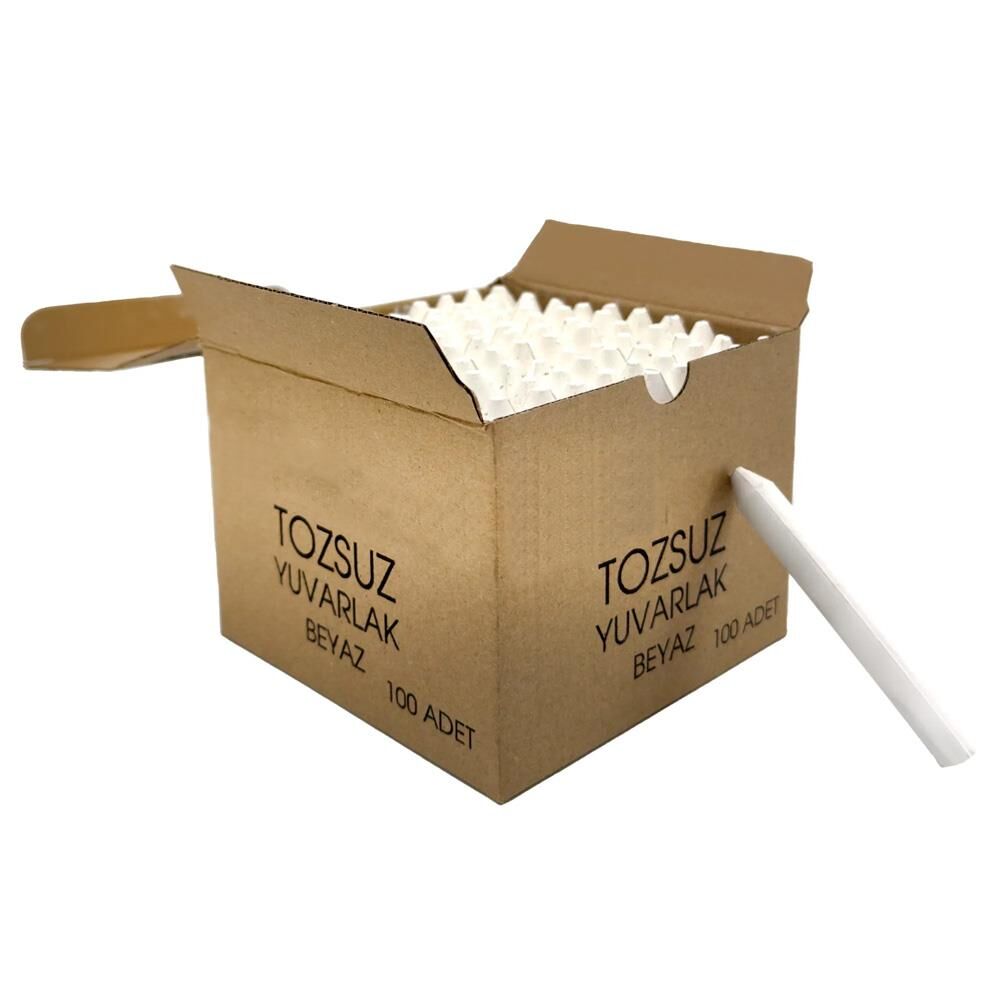 Tozsuz Beyaz Yuvarlak Tebeşir (100'lü)