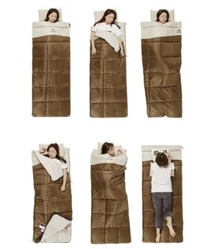 NATUREHIKE LT250 Pamuklu Uyku Tulumu -11 Derece (Kahverengi-Sol)