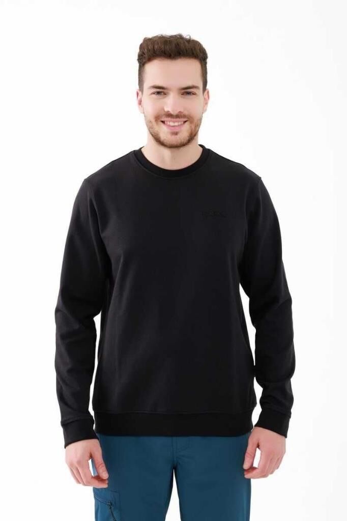 2AS Orlando Sıfır Yaka Interlock Sweatshirt Siyah