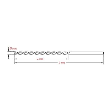5359 HSS Parabolik Uzun Matkap Ucu 3.5 mm
