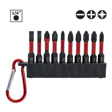 6277 Manyetik Düz-Yıldız Bits Uç Seti  (10 Parça)