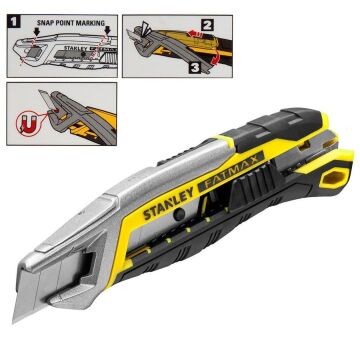 STANLEY 10594 FatMax Metal Gövdeli 18 mm Maket Bıçağı Hızlı Bıçak Kırmalı