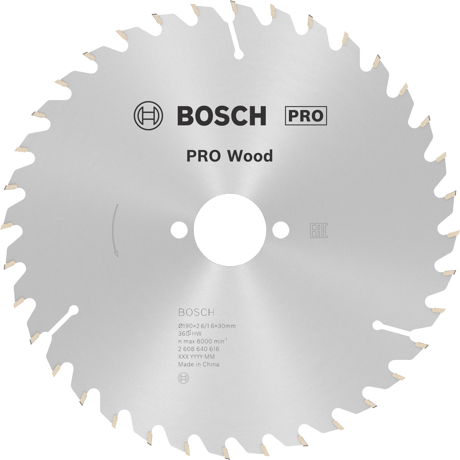 BOSCH Pro Wood 190x30 mm 36 Diş Ahşap Daire Testere Bıçağı