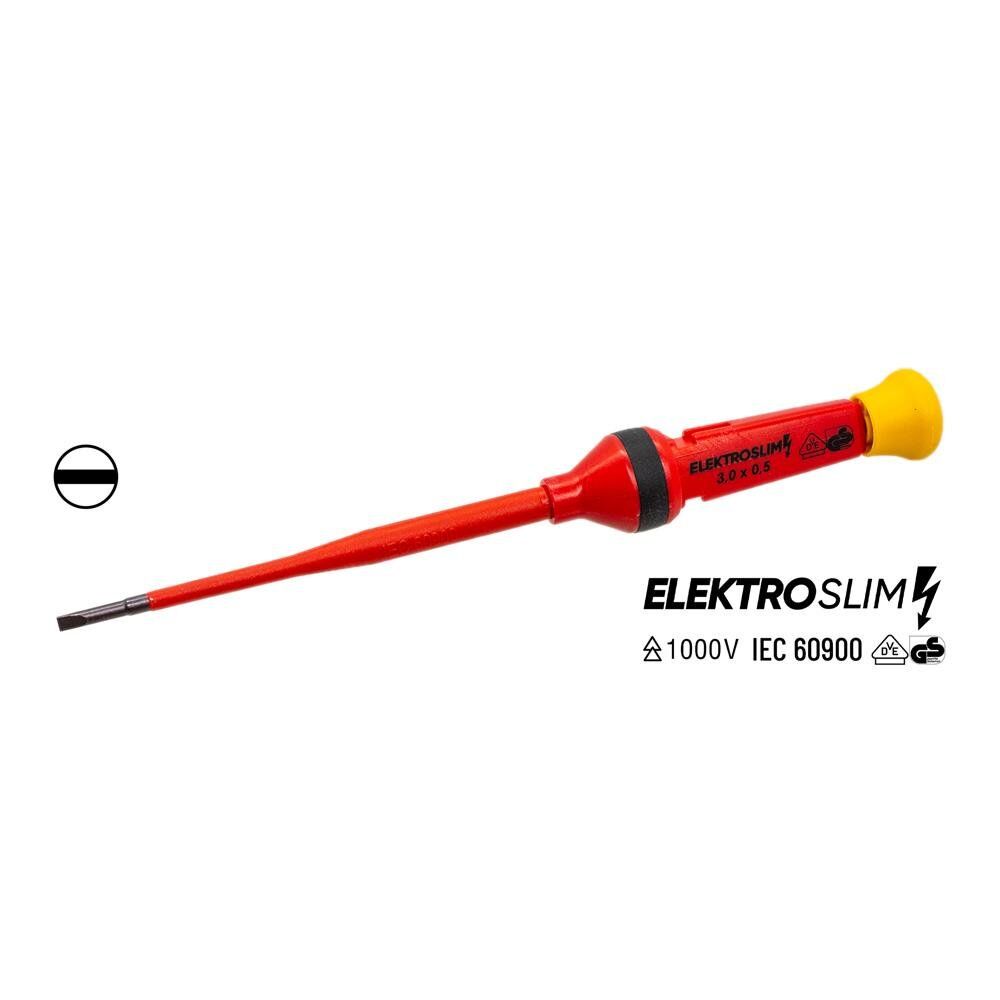 İzeltaş 1000V Elektro Slim Düz Uçlu Tornavida 2.5x75 mm
