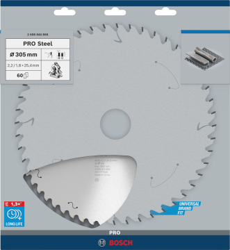 BOSCH PRO Steel 305X2.2x25.4 mm 60 Diş Elmas Uçlu Metal Kesme Testeresi