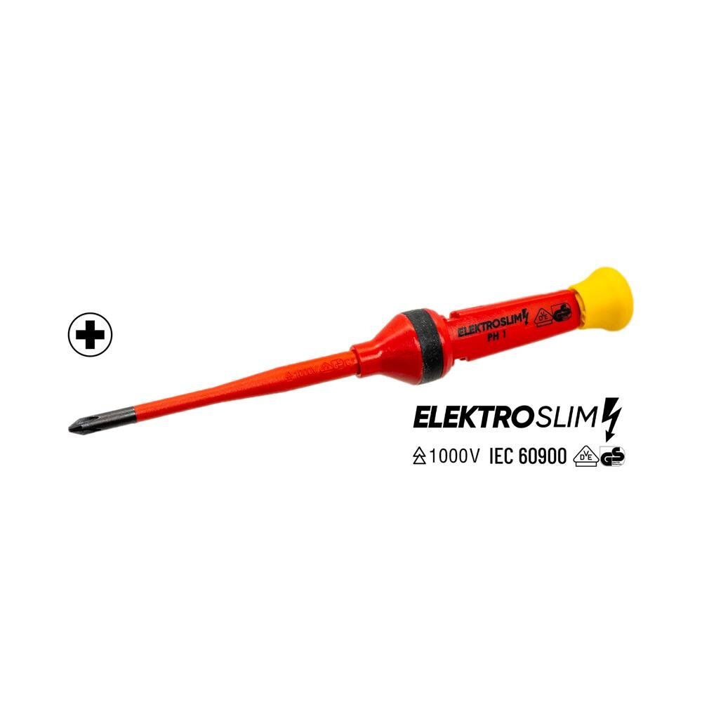İzeltaş 1000V Elektro Slim Yıldız Uçlu Tornavida PH1 4.5x80 mm