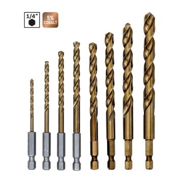 6523 Bits Saplı Pro Matkap Ucu Seti 3-10 mm (5% Kobaltlı) 8 Parça