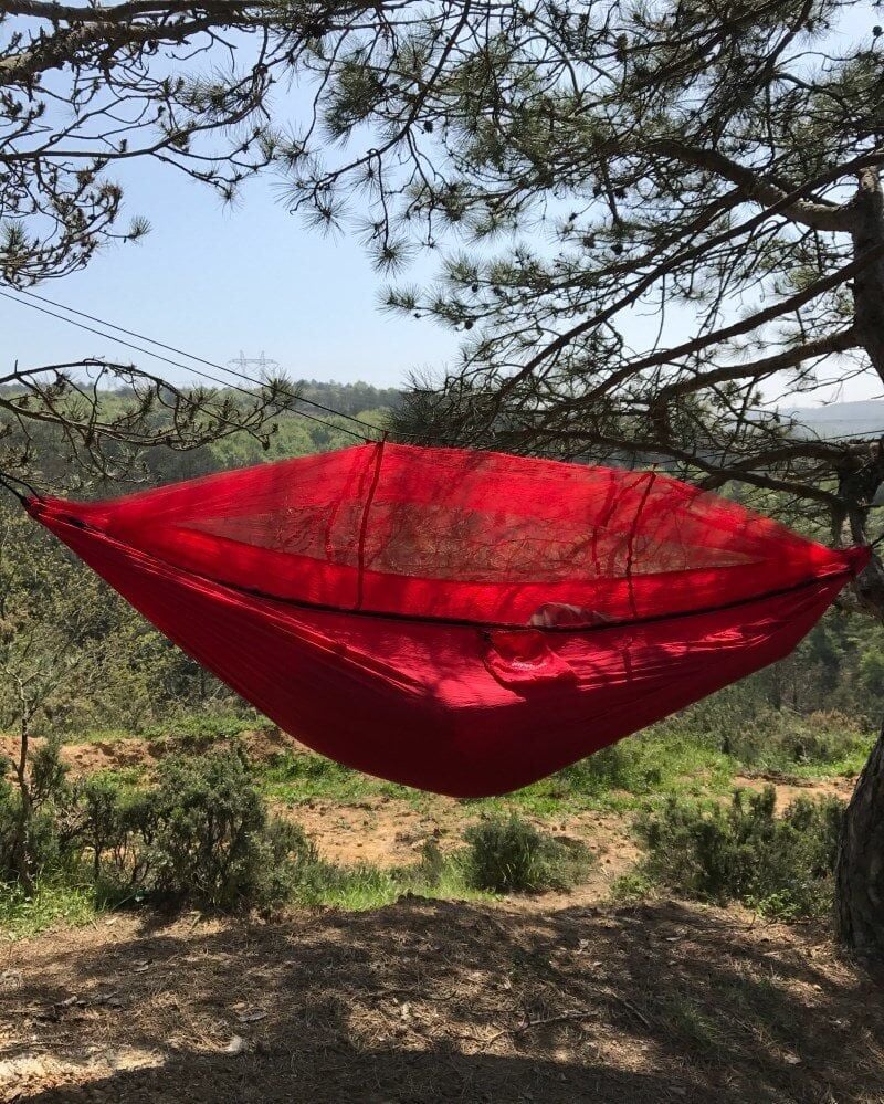 NURGAZ Kırmızı Cibinlikli Hamak (NG CHMK)