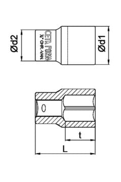 CETA 1/4'' Uzun Altı Köşe Lokma Anahtar 14 mm