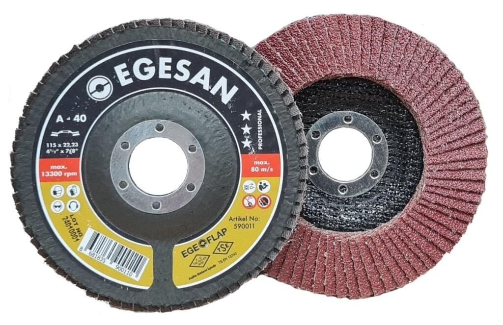 EGESAN Pro 115 mm Flap Disk Zımpara Al.Ox (Kum Seçiniz)
