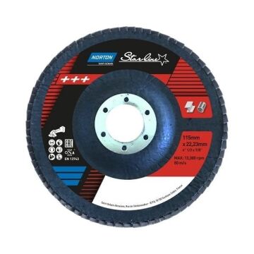 NORTON Starline 115 mm Flap Disk Zımpara Kırmızı Al.Ox (Kum Seçiniz)