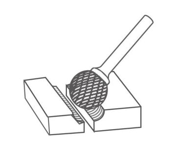 NEXON D Tipi 4 mm Top Başlı Elmas - Karbür Kalıpçı Freze Ucu (Dremel Uyumlu)
