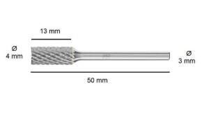 NEXON B Tip 4 mm Silindir Elmas - Karbür Kalıpçı Freze Ucu (Dremel Uyumlu)
