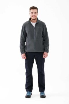 2AS SAKA Tam fermuarlı Erkek Polar Sweatshirt Antrasit