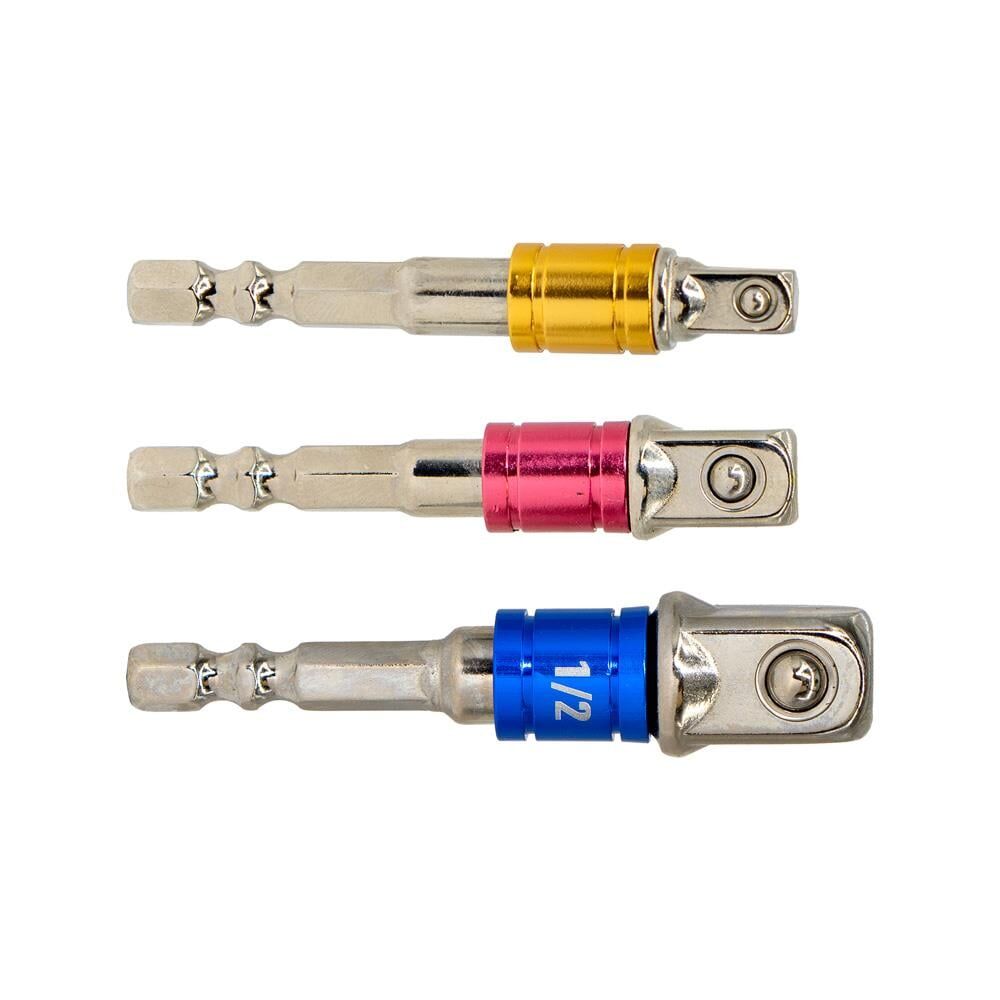 6531 Bits Saplı Lokma Adaptör Seti 3 Parça (1/4'' - 3/8'' - 1/2'')