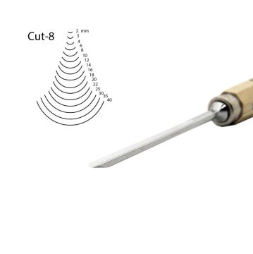 Kirschen Düz Oluklu Ağız Oyma Iskarpelası Kısa Cut8 - 4mm