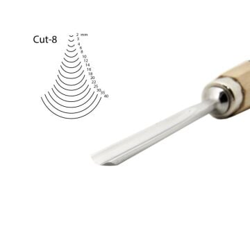 Kirschen Düz Oluklu Ağız Oyma Iskarpelası Kısa Cut8 - 6mm