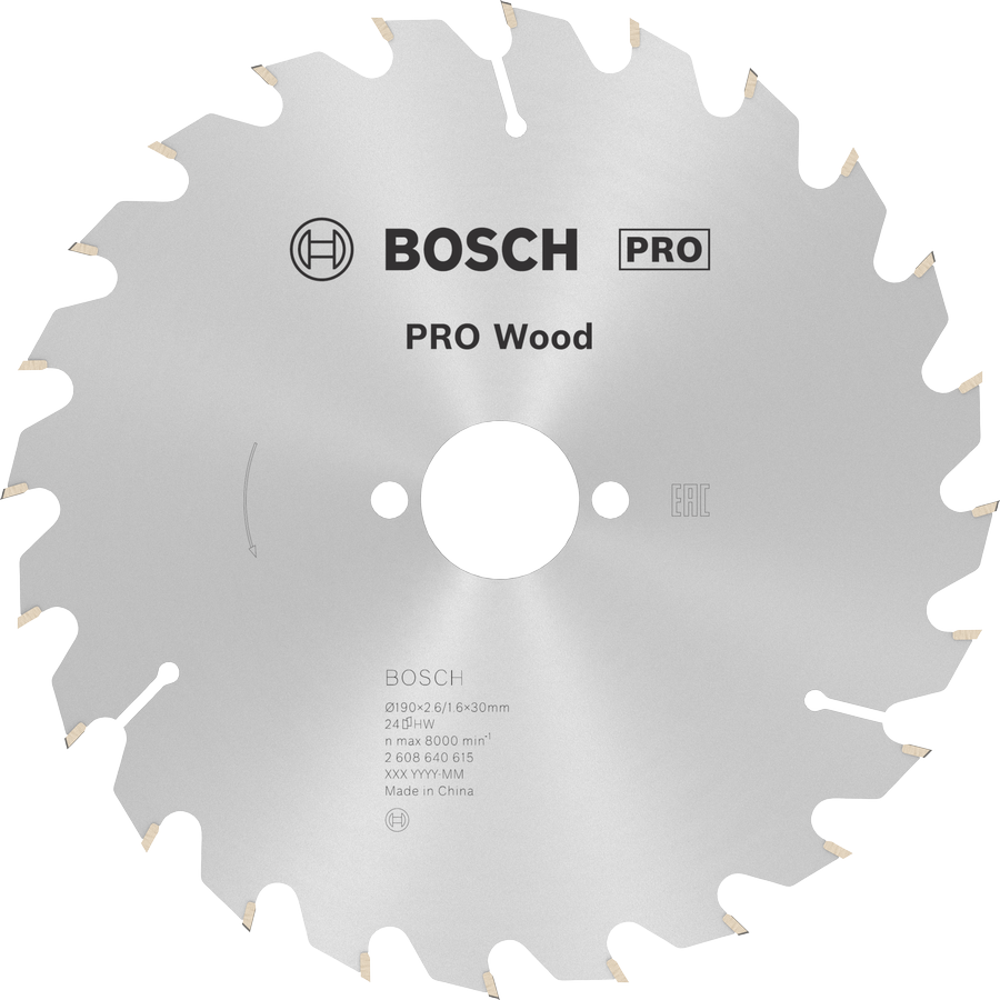 BOSCH Pro Wood 190x30 mm 24 Diş Ahşap Daire Testere Bıçağı