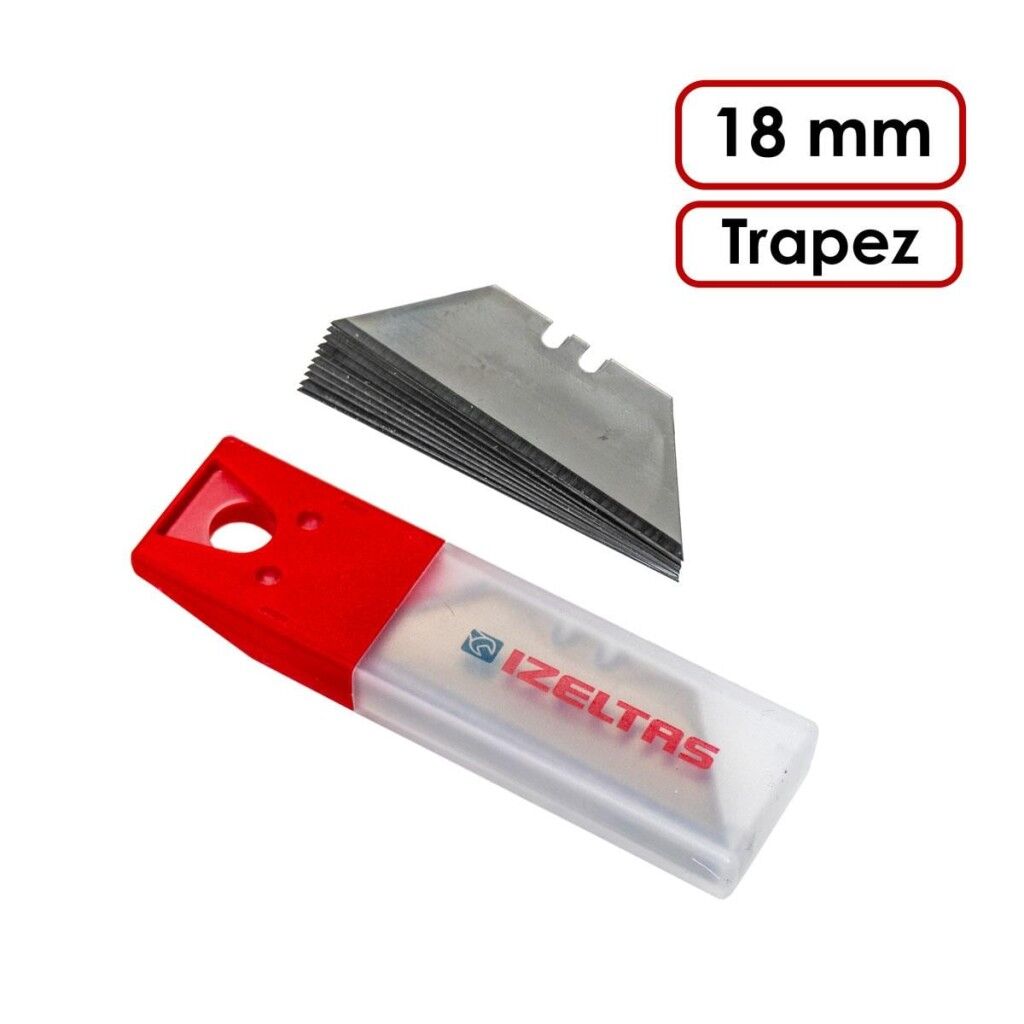 İzeltaş Pro Güvenlikli Trapez Maket Bıçak Yedeği 18 mm (10'lu)