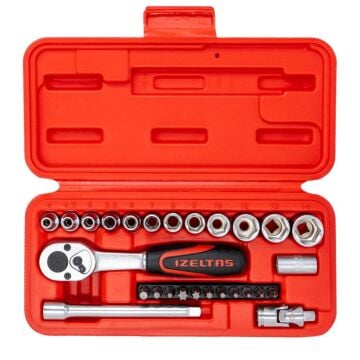 İzeltaş 1/4'' Altı Köşe Mini Lokma Anahtar ve Bits Set 27 Parça
