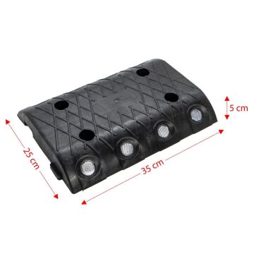 Reflektif Mercekli Hız Kesici Yol Kasisi 35x25x5 cm - Siyah