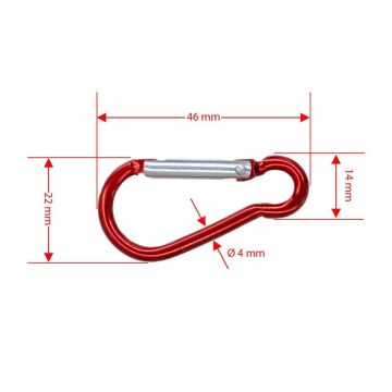 6284 Renkli Alüminyum Karabina 4 mm