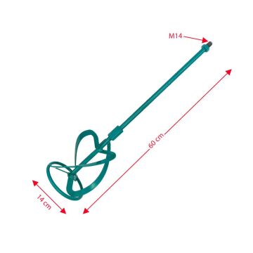 6303 M14 Vidalı Alçı Boya ve Harç Karıştırıcı Uç 140x600 mm