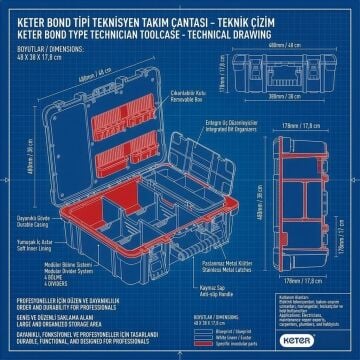 Keter 17198036 Bond Tipi Teknisyen Takım Çantası