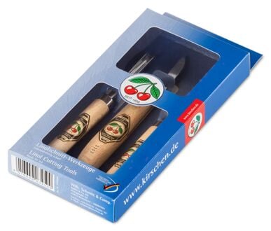 Kirschen Two Cherries Ahşap Yontma ve Oyma Seti Linol Kesme 3 Parça